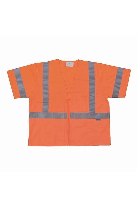 Large Class 3 High Visibility Vest, Orange 1YAT4