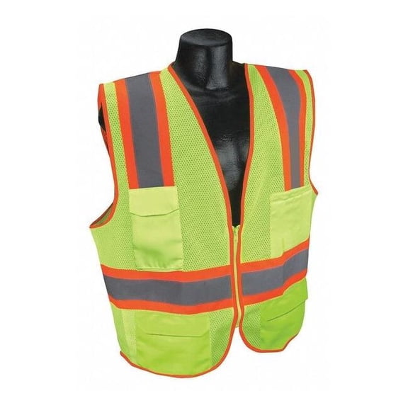 Condor High Visibility Vest, Fluor. Yellow, 4XL 53YM38