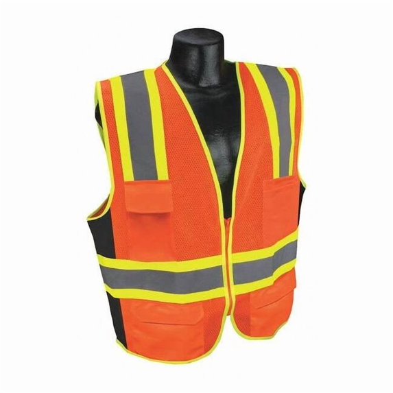 Condor High Visibility Vest,Orange/Red,3XL 53YM77