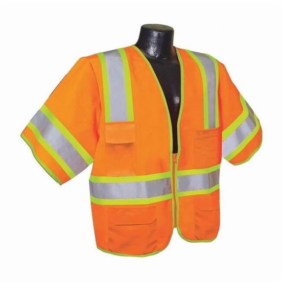 Condor High Visibility Vest,Orange/Red,L 53YP36