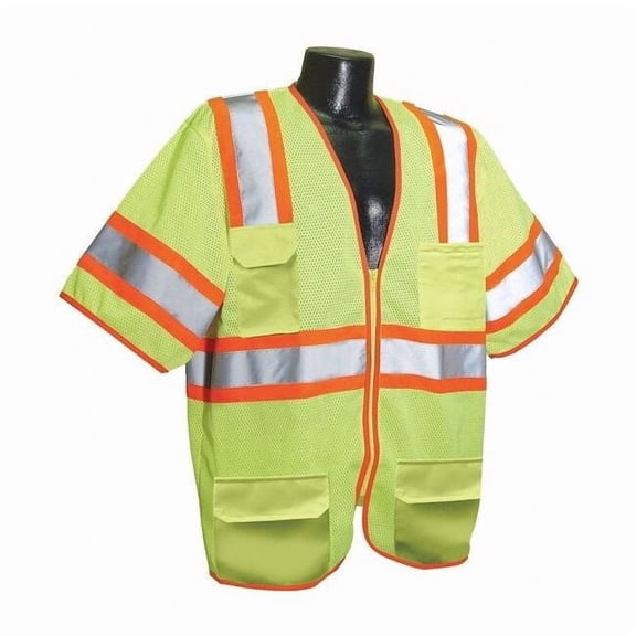 Condor High Visibility Vest,Yellow/Green,3XL 53YN98