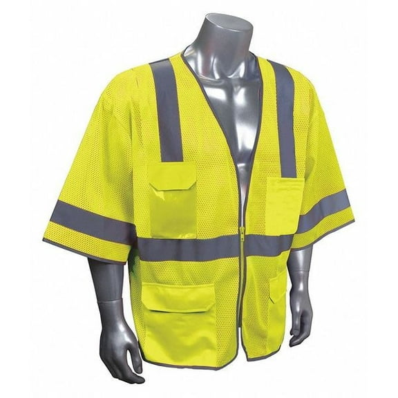 Condor High Visibility Vest,Yellow/Green,L 53YN79