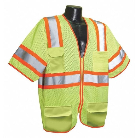 Condor High Visibility Vest,Yellow/Green,S 53YN93