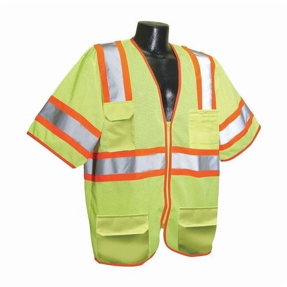 Condor High Visibility Vest,Yellow/Green,XL 53YN96