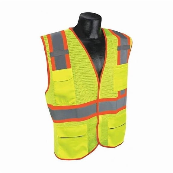Condor High Visibility Vest,Yllw/Green,4XL/5XL 53YN60