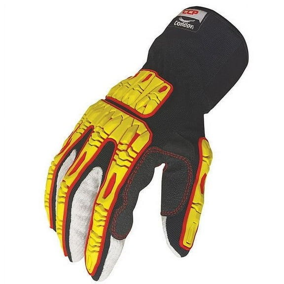 Condor Impact Gloves,Size 3XL,Black/Yellow,PR 53GM96