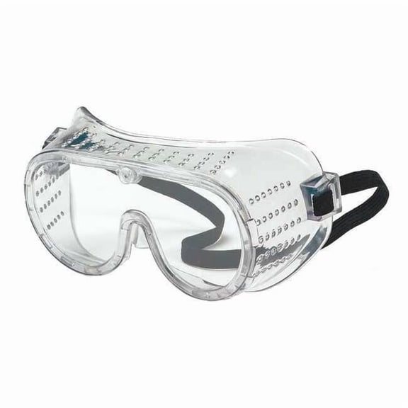 Safety Goggles, Clear Lens, Uncoated, Direct Vented, Elastic Strap, Dielectric 1VT67