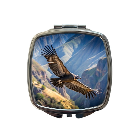 Condor In Flight Photo Travel Makeup Handbag Purse Small Pocket Compact Mirror