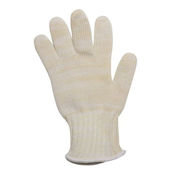 Condor Knit Glove,L,White/Yellow 1ZPP3