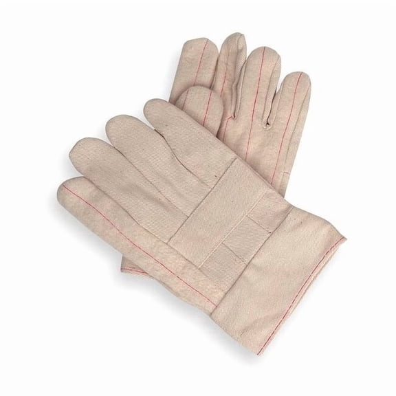 Hot Mill Gloves, Cotton, 275 Degrees F Max Temp., Straight Cuff White, L ( 9 ), 1 PR