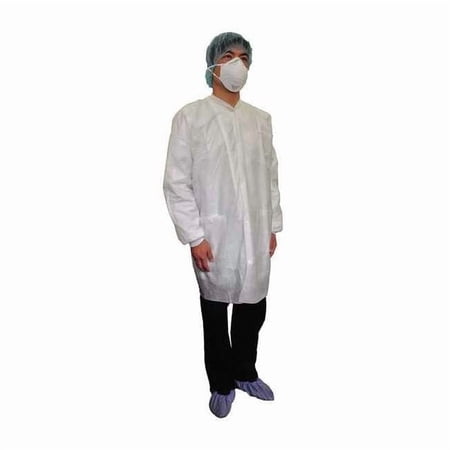 Condor Disposable Lab Coat,Basic SMS,White,XL 31TV03
