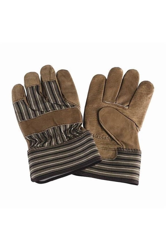 Leather Gloves,Brown/Blue,L,PR 4TJZ1