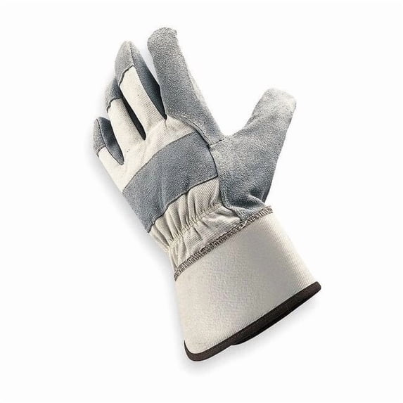 Leather Gloves, Cowhide, Safety Cuff, Wing Thumb, Full Finger, Gray, S, 1 PR 1VT32
