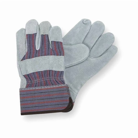 Leather Gloves, Cowhide, Safety Cuff, Wing Thumb, Full Finger, Gray, S, 1 PR 2MDA5