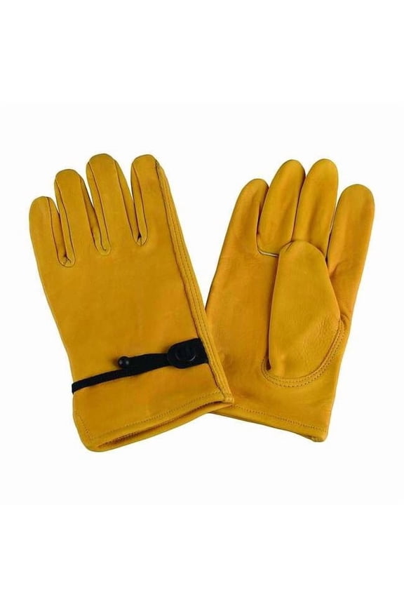 Leather Drivers Gloves, Cowhide, Cinch, Keystone Thumb, Gunn Cut, Washable Liner, Yellow, S 1 PR
