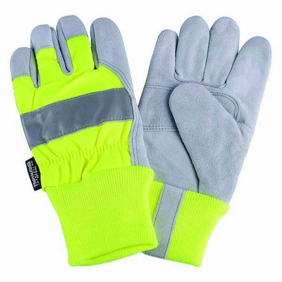 Condor Leather Palm Gloves,Hi-Vis Lime,M,PR 4NHF1