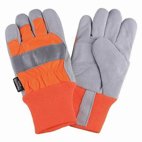 Condor Leather Palm Gloves,Hi-Vis Orange,XL,PR 4NHF7