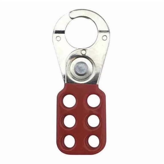 Lockout Hasp, Standard Hasp, 1 in Opening Size, Snap-On, 6 Lock, Red 7619