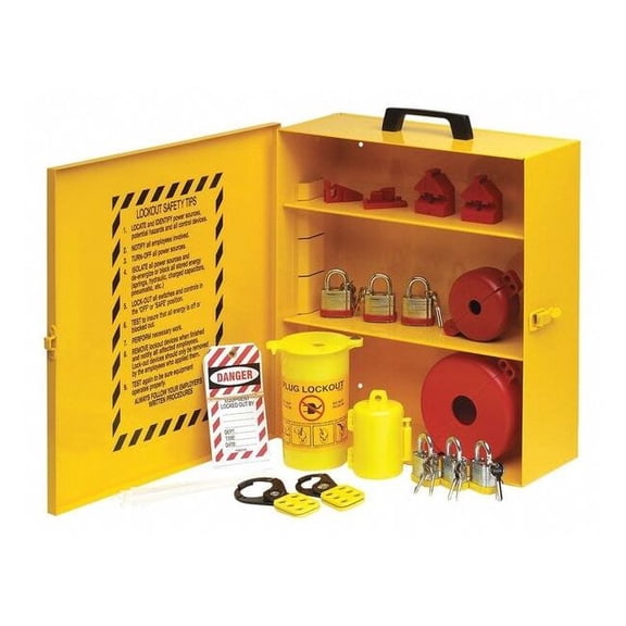 Manufacturer Varies Lockout Station,Black/Yellow,16" H 437R81