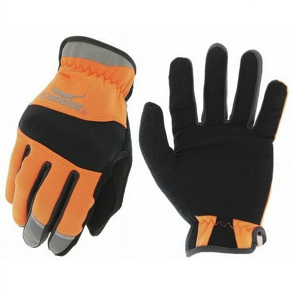 Condor Condor Mechanics Gloves, Synthetic Leather Palm, 8, Orange 488C44