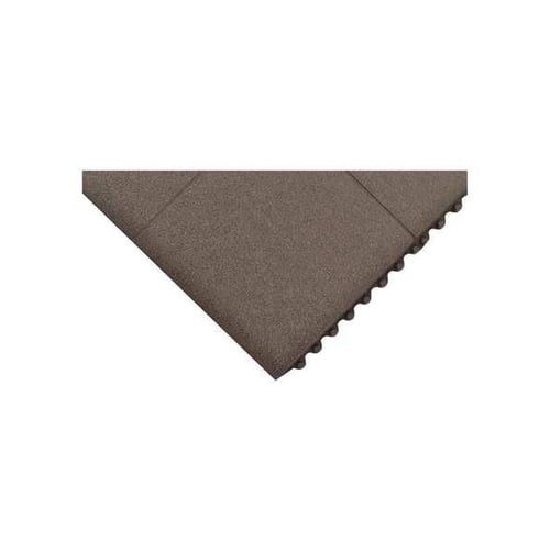 Condor Interlocking Antifatigue Mat, 1/2" Thickness, Rubber, Black 39R784