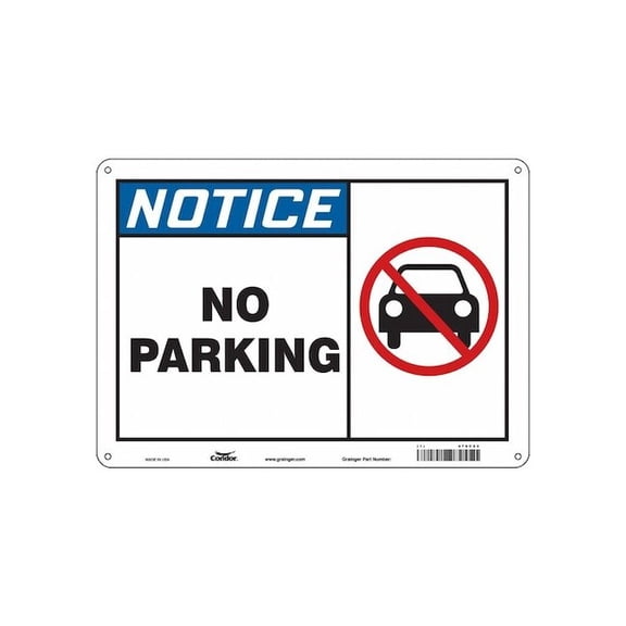 Condor No Parking Sign,10" x 14, 478C85 478C85