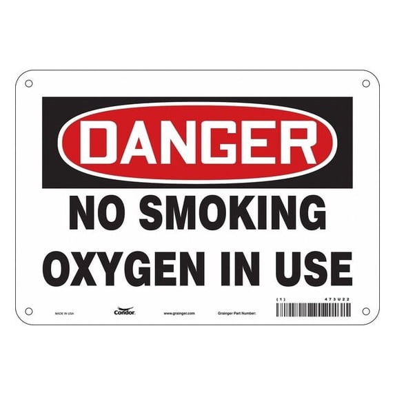 Condor No Smoking Sign, 7" H, 10" W, Vertical Rectangle, English, 473U22 473U22