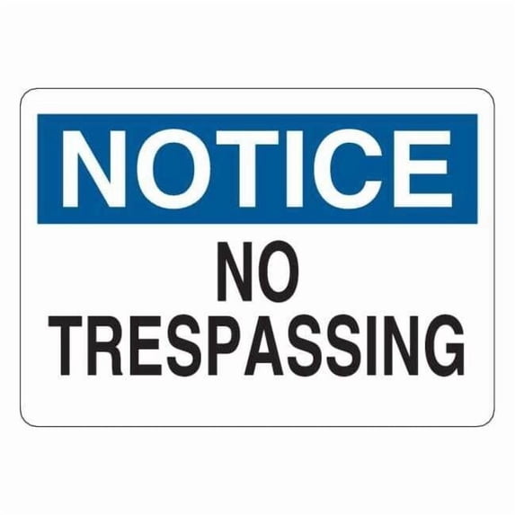 Manufacturer Varies Notice, No Trespassing, 7 in W x 5 in H, Vinyl 35GG35