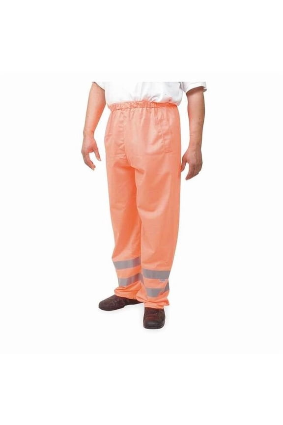 Men's Reflective Safety Over Pants, 3XL, Orange, Polyester 1YAV7