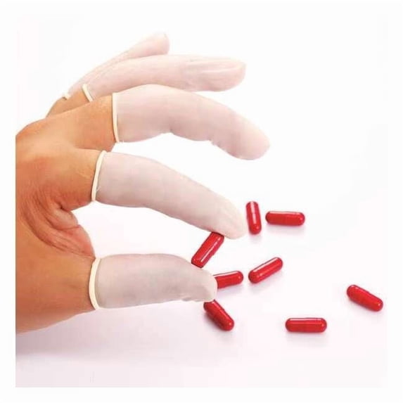 Finger Cots, Latex, 3 mil Thickness, White, L, 1440 PK 30D249