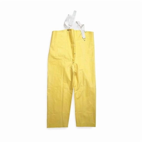Rain Bib Overall, SBR, 28 1/2 in Inseam, 30 in to 32 in Waist, 18 mil Thickness, Yellow, M