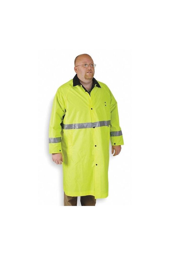 Raincoat,Hi-Vis Lime/Black,M 4PCW6