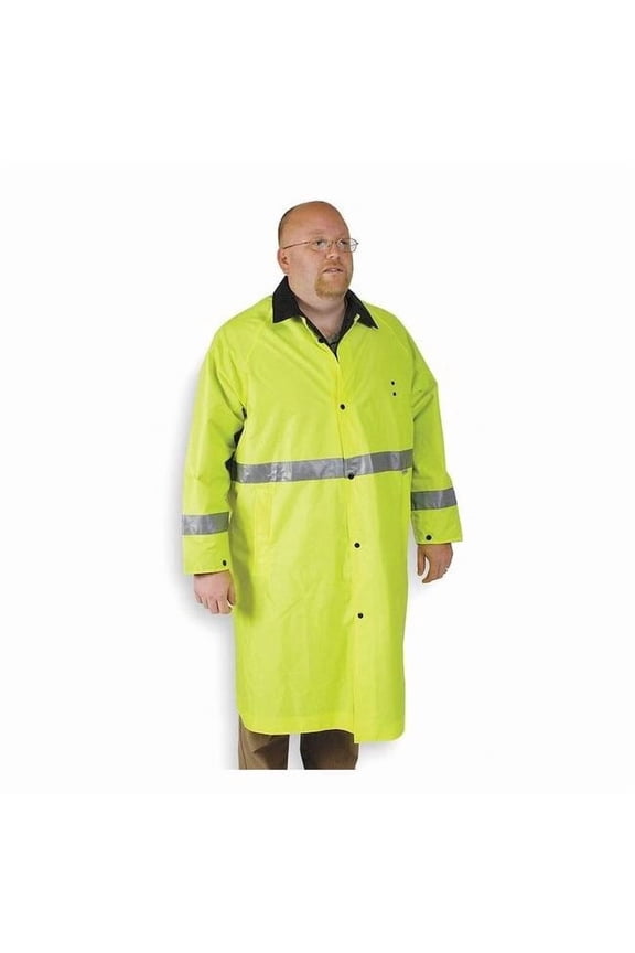 Raincoat,Hi-Vis Lime/Black,M 4PCW6
