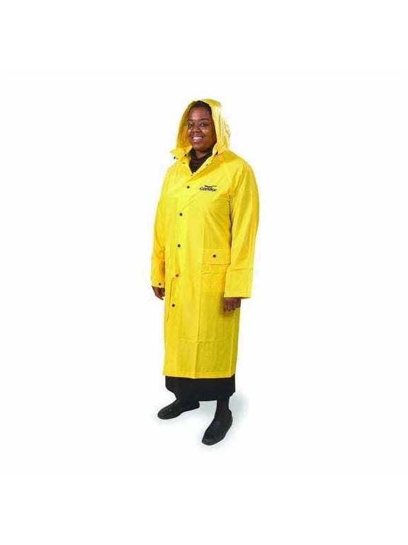 Raincoat with Detachable Hood,Yellow,M 3AK92