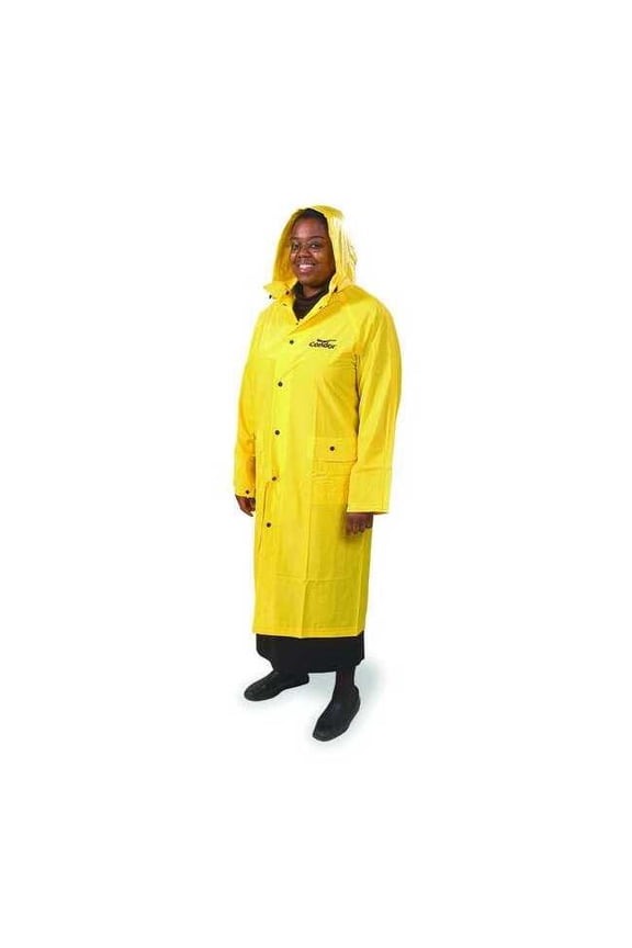 Raincoat with Detachable Hood,Yellow,M 3AK92
