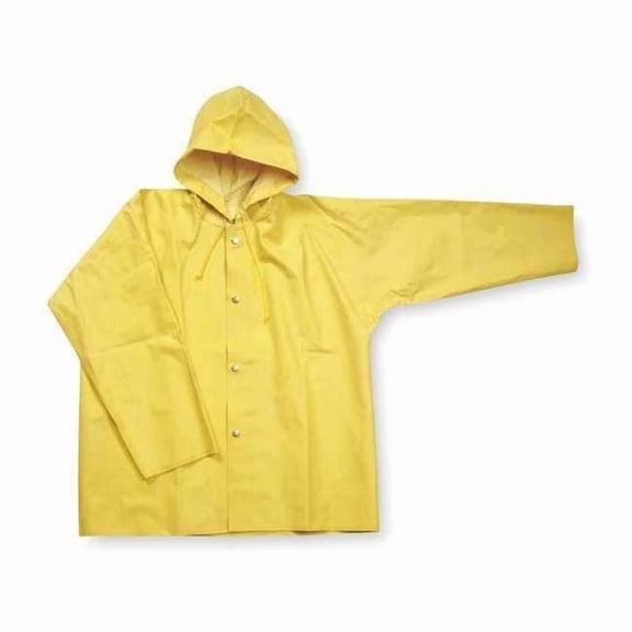 Rain Jacket with Hood,Yellow,4XL 4PCR9