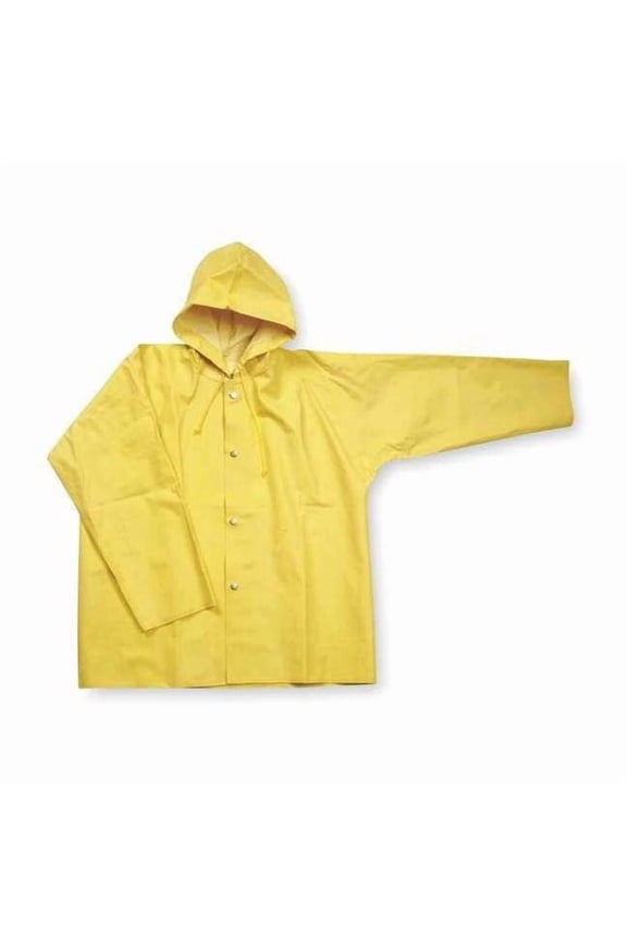 Rain Jacket with Hood,Yellow,4XL 4PCR9