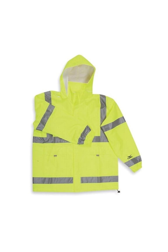 Rain Jacket Hood,Hi-Vis YelloGreen,2XL 5KE93