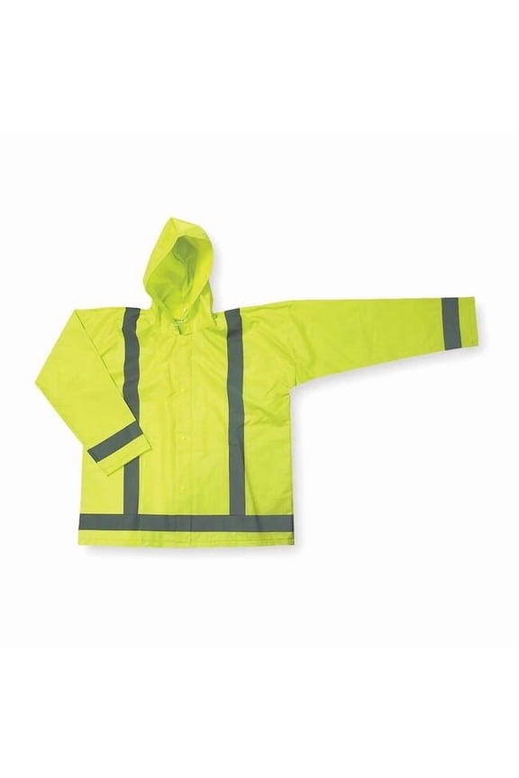 Jacket w/Detach Hood,Hi-Vis Yellow/Green,4XL 1FBA5