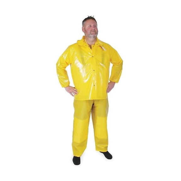 Condor Rain Jacket w/ Detachable Hood,Yellow,XL 4PCK2