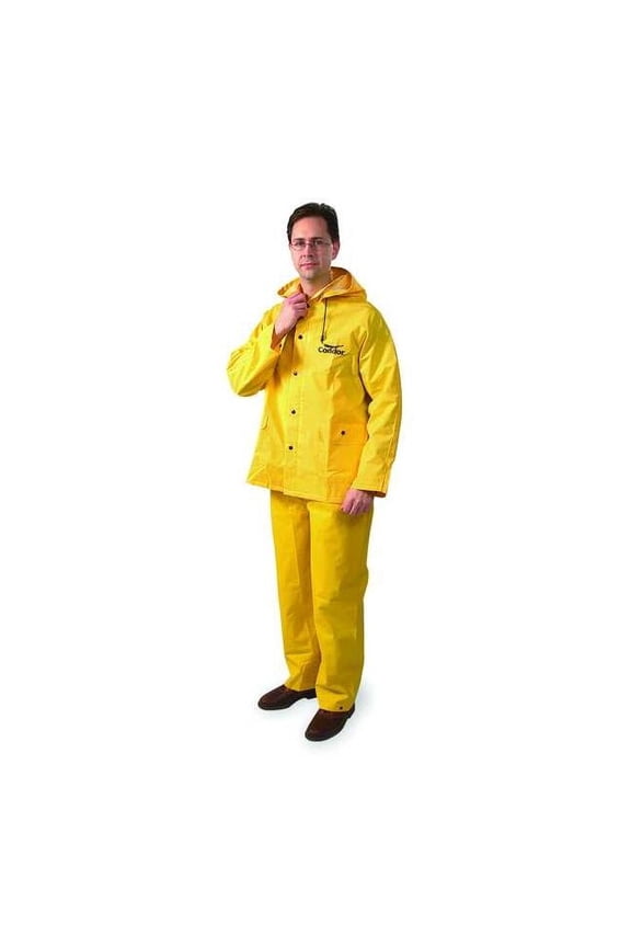 Rain Suit,Jacket/Bib,Unrated,Yellow,4XL 1FBB5