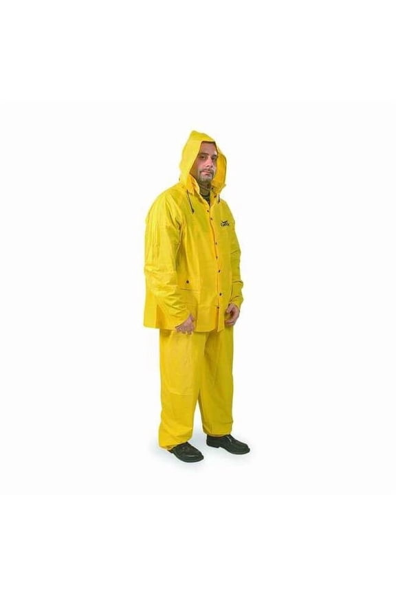 Rain Suit w/Jacket/Bib,Unrated,Yellow,S 5AG45