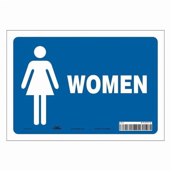 Condor Restroom Sign,10" W,7" H,0.004" Thick 473Y11
