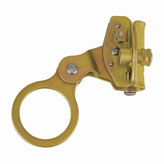 Rope Grab, Steel, 310 lb., Gold, For Rope Size: 5/8 in ,Secondary Safety Latch 30HG85