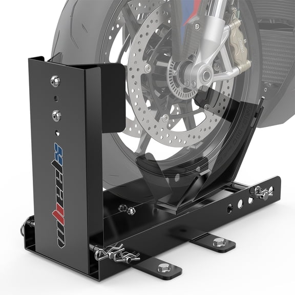 WheelX Motorcycle Wheel Chock, Universal Heavy Duty Front Wheel Stand for Trailer, Cruiser, Sports & Dirt Bikes, 1800 lb Capacity Adjustable Foldable Wheel Stand for 15"-22" Wheels