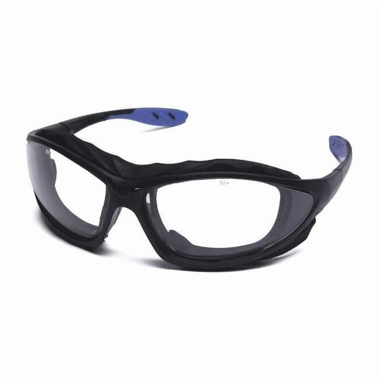Sealed Safety Glasses, Donyi Design, Anti-Fog, Wraparound, Foam Lined, Black/Blue Frame, Clear Lens