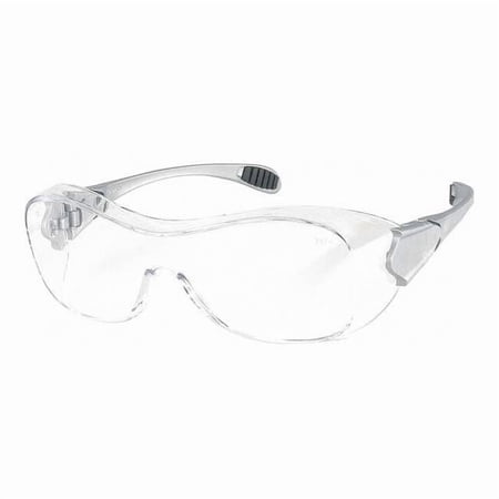 Safety Glasses, Oxulux, Anti-Fog Lens, Scratch-Resistant, Polycarbonate, Frameless, Clear/Gray, OTG