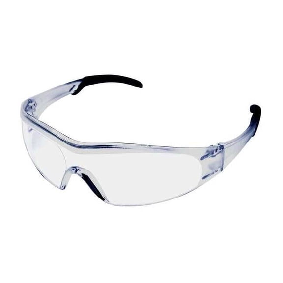 Chaise Rocks, Safety Glasses, Anti-Fog, Clear Lens, Black/Clear Frame, Frameless 4VCE5