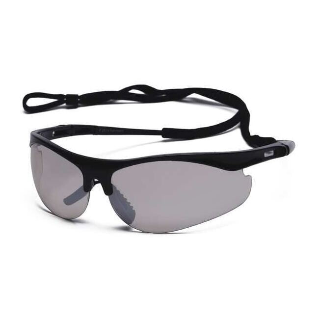 Thecla, Safety Glasses, Anti-Scratch, Light Gray Lens, Black Frame, Half-Frame 30ZC67