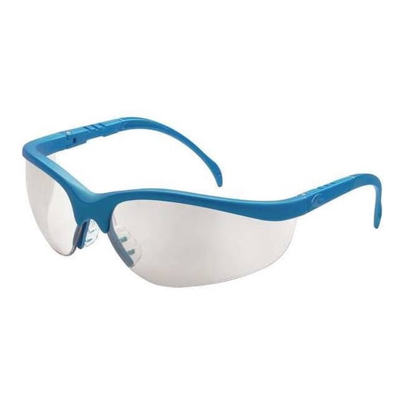 Nome, Safety Glasses, Anti-Scratch, Light Gray Lens, Blue Frame, Half-Frame